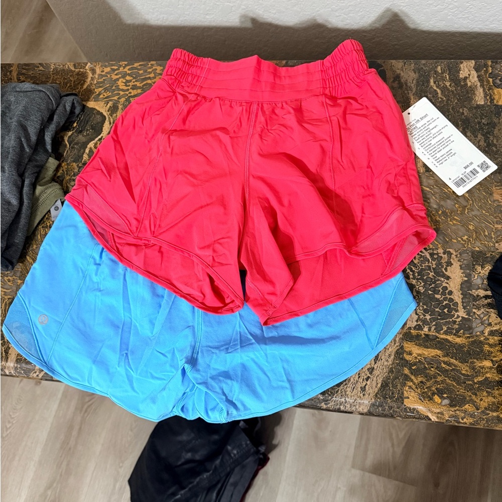 Lululemon “Hotty Hot HR Short” 4” Lined, 2 pairs